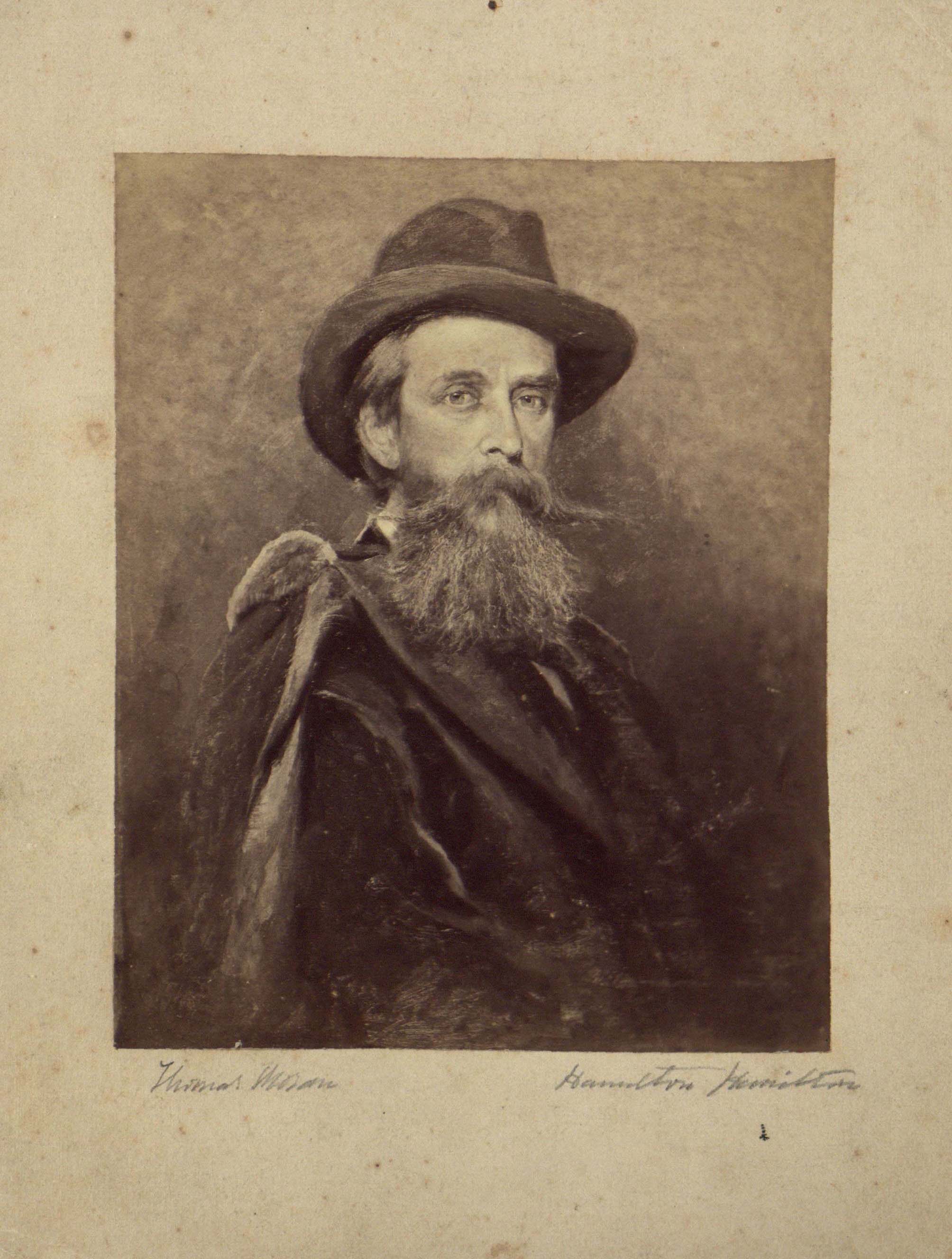 Photo of portrait of Thomas Moran in 1882